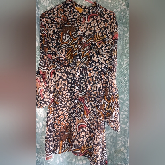 Ruby Rd geometric print long sleeve bottom down shirt dress size 18w - Picture 3 of 14